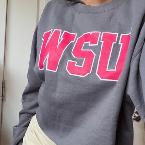 WSU Charcoal Crop Sweatshirt Large